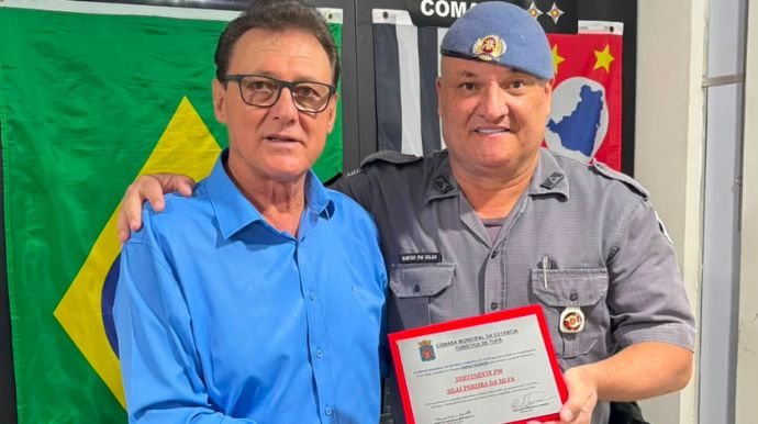 PM Silas de Tupã é homenageado na Câmara após promoção a subtenente