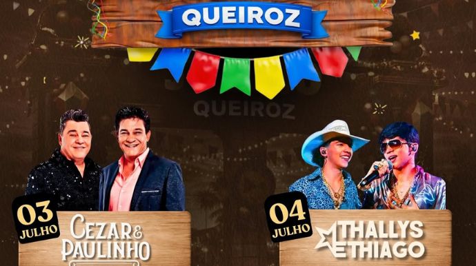 4º Festival Julino de Queiroz terá shows de Cezar & Paulinho e Thallys & Thiago