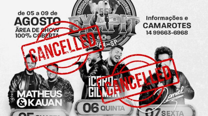 Exapit 2026 é cancelada em Tupã; compradores de camarotes poderão pedir reembolso