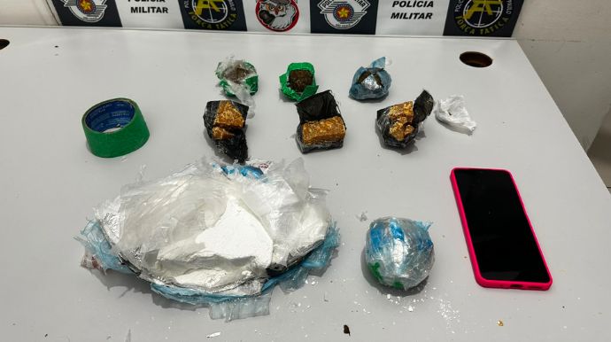 Força Tática prende homem com cocaína, crack e maconha avaliados em R$ 75 mil em Herculândia